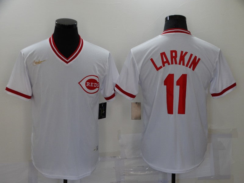 Men's Cincinnati Reds Barry Larkin #11 White Baseball Jersey